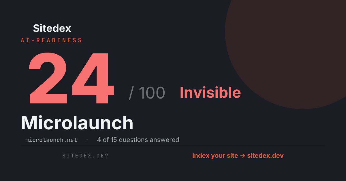 Microlaunch (24/100) — microlaunch.net on Sitedex